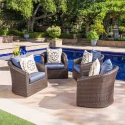 Darius 4pk Wicker Swivel Club Chairs - Brown/Navy Blue - Christopher Knight Home 8 Darius 4pk Wicker Swivel Club Chairs - Brown/Navy Blue - Christopher Knight Home -Outdoor Comfort Deals Store GUEST 8d36e5d9 d2c6 49d6 bea2 08a11faf1395