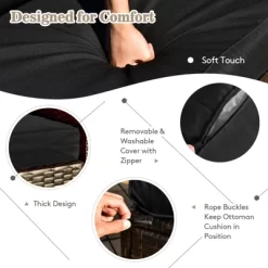 Tangkula 9PCS Outdoor Patio Furniture Set With 30" Propane Fire Pit Table PE Wicker Space-Saving Sectional Sofa Set W/ Storage Box & Cushions -Outdoor Comfort Deals Store GUEST 8dea992b b516 4dd6 9fad e0b9dd5630cb