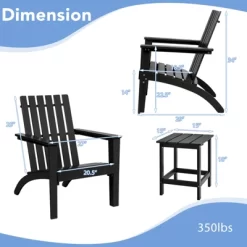 Tangkula 3PCS Patio Adirondack Chair Side Table Set Solid Wood Garden Deck Bistro Set Classic Furniture -Outdoor Comfort Deals Store GUEST 8e101953 78b5 4901 af95 06870451f3b8