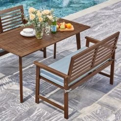 3pc Farmhouse Slatted Eucalyptus Wood Patio Dining Set With Benches - Vifah 8 3pc Farmhouse Slatted Eucalyptus Wood Patio Dining Set With Benches - Vifah -Outdoor Comfort Deals Store GUEST 8e232af6 a6f7 4ae6 ac82 9d462aaead9b
