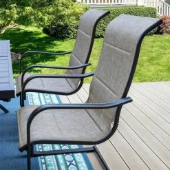 Patio Set With Steel Table With 1.57" Umbrella Hole & Metal Sling C-Spring Arm Chairs - Captiva Designs -Outdoor Comfort Deals Store GUEST 8e68fa6f cb62 4e22 b0fa 6ad098c2666f