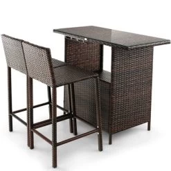 Costway Patio 3PCS Wicker Bar Set Height Table Two Stools With 3 Rows Stemware Racks Garden 17 Costway Patio 3PCS Wicker Bar Set Height Table Two Stools With 3 Rows Stemware Racks Garden -Outdoor Comfort Deals Store GUEST 8ea69f34 2a3b 420a bc9e 4104e6b5588a