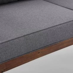 Saybrook Modern Metal And Wood Patio Loveseat - Gray/Dark Brown - Saracina Home -Outdoor Comfort Deals Store GUEST 8ebe81a5 449a 4cda b83f 3d9bc9da3073