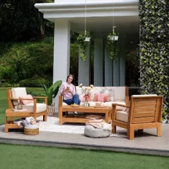 Logan Outdoor Teak Wood Sofa With Sunbrella Vellum Cushion – Cambridge Casual -Outdoor Comfort Deals Store GUEST 8f8f04ac e72a 436d 9562 81555c970376 1
