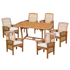 7pc Acacia Wood Patio Dining Set With Cushions - Saracina Home -Outdoor Comfort Deals Store GUEST 9072023e f892 4abd acae 5ef356f7347a