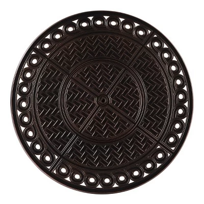 5pc Outdoor Dining Set With 34" Aluminum Round Basket Weave Design Fire Table, Deep Seating Swivel Rocking Chairs & Covers - Oakland Living 4 5pc Outdoor Dining Set With 34" Aluminum Round Basket Weave Design Fire Table, Deep Seating Swivel Rocking Chairs & Covers - Oakland Living - Image 4