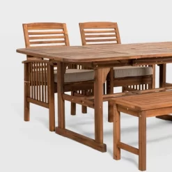 Ravenscroft 4pc Extendable Acacia Wood Outdoor Dining Set - Saracina Home -Outdoor Comfort Deals Store GUEST 9093e35d 2049 4ddb a85b 14254399b8d2