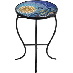 Teal Island Designs Modern Black Round Outdoor Accent Side Tables 14" Wide Set Of 2 Blue Mosaic Tabletop For Front Porch Patio Home House 9 Teal Island Designs Modern Black Round Outdoor Accent Side Tables 14" Wide Set Of 2 Blue Mosaic Tabletop For Front Porch Patio Home House -Outdoor Comfort Deals Store GUEST 90a28bc9 d7f7 4ab1 85e9 59755364014c
