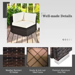 Tangkula 7PCS Patio Rattan Furniture Set 42" Fire Pit Table W/ Cover Cushioned -Outdoor Comfort Deals Store GUEST 91688e7a 50e4 4ef1 8381 a70f0382fa6a