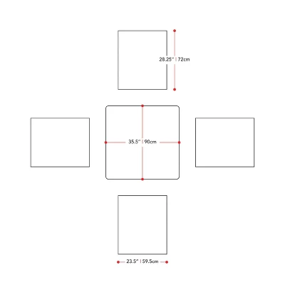 Miramar 5pc Square Wood Patio Bar Height Dining Set - Cinnamon Brown/Black - CorLiving 7 Miramar 5pc Square Wood Patio Bar Height Dining Set - Cinnamon Brown/Black - CorLiving - Image 7