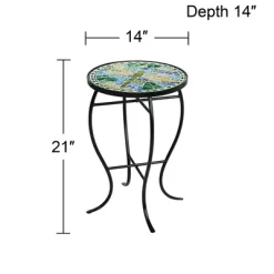 Teal Island Designs Modern Black Round Outdoor Accent Side Table 14" Wide Blue Green Dragonfly Mosaic Tabletop Front Porch Patio Home House 11 Teal Island Designs Modern Black Round Outdoor Accent Side Table 14" Wide Blue Green Dragonfly Mosaic Tabletop Front Porch Patio Home House -Outdoor Comfort Deals Store GUEST 91c43120 611a 40c1 81b1 d69d7b9359fd