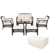 Costway 7PCS Patio Rattan Furniture Set Cushioned Sofas Loveseat Yard W/Waterproof Cover