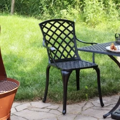 Sunnydaze Decor Sunnydaze Outdoor Crossweave Design Black Cast Aluminum Patio Dining Chair, 2pk -Outdoor Comfort Deals Store GUEST 934e2d31 9ae1 4e9f 8083 9789493e2f84