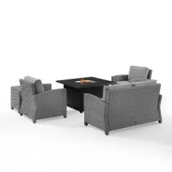 Bradenton 5pc Wicker Sofa Set With Fire Table - Gray - Crosley 16 Bradenton 5pc Wicker Sofa Set With Fire Table - Gray - Crosley -Outdoor Comfort Deals Store GUEST 938e0071 d190 4cad 80c7 84fc59b558c7