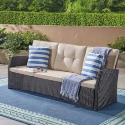 Sanger Wicker Sofa - Brown/Beige - Christopher Knight Home 8 Sanger Wicker Sofa - Brown/Beige - Christopher Knight Home -Outdoor Comfort Deals Store GUEST 9396036c b12e 4e9c 9f41 0cd16e524498
