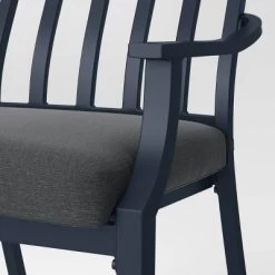 2pc Fairmont Stationary Outdoor Patio Dining Chairs Arm Chairs Black - Threshold™ -Outdoor Comfort Deals Store GUEST 93b3d878 5c10 4c28 a687 063fbcfa7688