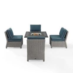 Crosley 5pc Bradenton Steel Outdoor Patio Fire Pit Furniture Set With Armless Chairs -Outdoor Comfort Deals Store GUEST 93d55c10 08f1 45a5 a536 8d036736f417