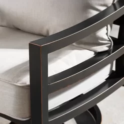 5pc Outdoor Fire Table Set With Geometric 44" Round Fire Table, 4 Deep Seating Swivel Rocking Chairs & Table Fabric Covers - Oakland Living -Outdoor Comfort Deals Store GUEST 945b0a06 5cf6 45c5 b2ab c87b9561c08c 7