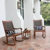 Lyon Wood Oversized Wicker Rocking Chair - Brown - Cambridge Casual