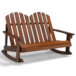 Costway 2 Person Kid Adirondack Rocking Chair Outdoor Backrest Armrest Solid Wood Coffee/White 18 Costway 2 Person Kid Adirondack Rocking Chair Outdoor Backrest Armrest Solid Wood Coffee/White -Outdoor Comfort Deals Store GUEST 95286cce 39e6 49b8 bd1c 10589d229ffd