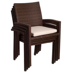 Hillside 11pc Teak Wood Wicker Double-Extendable Oval Patio Dining Set - International Home Miami -Outdoor Comfort Deals Store GUEST 96c3c918 49d2 4dda a248 772613a24b33