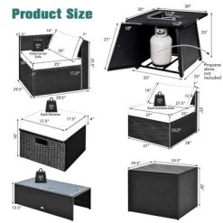 Costway 9PCS Patio Rattan Furniture Set Fire Pit Space-saving W/ Cushion Cover -Outdoor Comfort Deals Store GUEST 9761d945 40c0 4217 b02f 0cd167b9f003