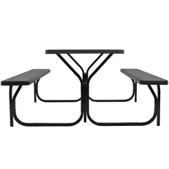 Costway Picnic Table Bench Set Outdoor Backyard Patio Garden Party Dining All Weather Black -Outdoor Comfort Deals Store GUEST 978bd368 6f10 42d2 b69a ba3b00f8ee4e