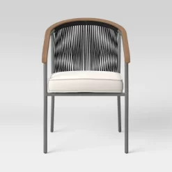 2pc Apex Mixed Material Outdoor Patio Dining Chairs Arm Chairs Black - Project 62™ -Outdoor Comfort Deals Store GUEST 978e1c55 8875 4a7c 8e5b 0ee6aa1a61c3