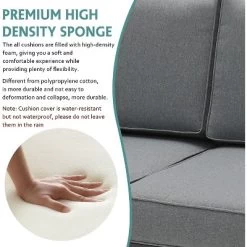 3-Seat Outdoor Patio Sofa Couch Chair Patio Aluminum 5" Thick Cushions (Grey) 8 3-Seat Outdoor Patio Sofa Couch Chair Patio Aluminum 5" Thick Cushions (Grey) -Outdoor Comfort Deals Store GUEST 97daaa1e fafd 4d07 aa4c 5b4294ee214c