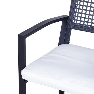 Outsunny 3PCS Patio Bar Set With Soft Cushion, Rattan Wicker Outdoor Furniture Set For Backyards, Lawn, Deck, Poolside 6 Outsunny 3PCS Patio Bar Set With Soft Cushion, Rattan Wicker Outdoor Furniture Set For Backyards, Lawn, Deck, Poolside - Image 6