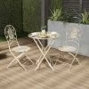 Hastings Home Folding Bistro Table And Chairs - 3pcs, White