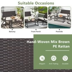 Costway 4PCS Patio Rattan Wicker Rocking Chairs Loveseat Table Rocker Set Cushions Porch 15 Costway 4PCS Patio Rattan Wicker Rocking Chairs Loveseat Table Rocker Set Cushions Porch -Outdoor Comfort Deals Store GUEST 98f7c57e 98b0 40eb 868c 6a3202a34f15