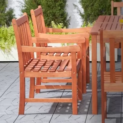 Azen Elmer Tropical Eucalyptus Hardwood Patio Arm Chair Red Brown -Outdoor Comfort Deals Store GUEST 99f96208 0dfd 4b51 8b11 52fbd851dd90