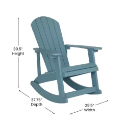 Flash Furniture Set Of 2 Savannah All-Weather Poly Resin Wood Adirondack Rocking Chairs With Side Table -Outdoor Comfort Deals Store GUEST 9a449c4e 5b87 4131 9074 6175db8ee2b1