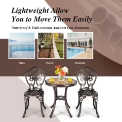 Costway 3PCS Patio Bistro Set Round Table Chairs All Weather Cast Aluminum Yard -Outdoor Comfort Deals Store GUEST 9bc334ba 6bed 4c0a b3a9 f65f68002fe5