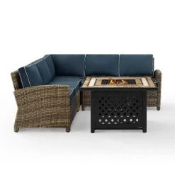 Bradenton 4pc Outdoor Wicker Sectional Set With Fire Table - Crosley -Outdoor Comfort Deals Store GUEST 9cccba4e 2c22 4ed3 bbb3 525074781866