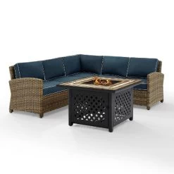 Bradenton 4pc Outdoor Wicker Sectional Set With Fire Table - Crosley -Outdoor Comfort Deals Store GUEST 9d80a0e6 7c42 46ed a7c3 045a8ac73d90
