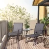 Outsunny Outdoor Glider Chairs With Coffee Table, Patio 2-Seat Rocking Chair Swing Loveseat With Breathable Sling For Backyard, Garden And Porch