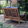 Abbington Teak Patio Loveseat With Cushion - Navy - Cambridge Casual