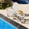 Costway 2PCS Patio Adirondack Chair Side Table Set Weather Resistant Cup Holder