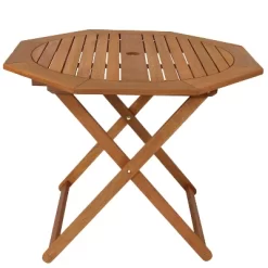 Sunnydaze Decor Sunnydaze Outdoor Meranti Wood With Teak Oil Finish Folding Patio Dining Table And Chairs - Brown - 5pc -Outdoor Comfort Deals Store GUEST 9fde57b1 4230 46ea 8c98 ee592d738add