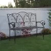 38" X 45" Iron Birds And Leaves Outdoor Garden Bench Brown - Alpine Corporation