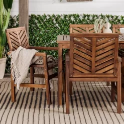 7pc Slatted Chevron Acacia Patio Dining Set - Saracina Home 18 7pc Slatted Chevron Acacia Patio Dining Set - Saracina Home -Outdoor Comfort Deals Store GUEST a03b2e41 9299 4237 9dcd 98c1686e592c
