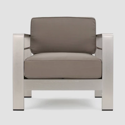 Cape Coral 4pc Metal Conversation And Gas Fire Table Set - Khaki/Brown/Black - Christopher Knight Home 3 Cape Coral 4pc Metal Conversation And Gas Fire Table Set - Khaki/Brown/Black - Christopher Knight Home - Image 3