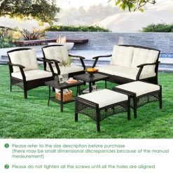 Costway 7PCS Patio Rattan Furniture Set Cushioned Sofas Loveseat Yard W/Waterproof Cover -Outdoor Comfort Deals Store GUEST a0ac6a11 e448 4b34 9a0e e9f482162d86