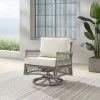 Thatcher Outdoor Steel Swivel Rocking Chair Creme/Driftwood - Crosley