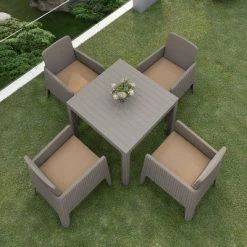 Lucca 5pc Dining Set With Cushions - Gray/Beige - DUKAP -Outdoor Comfort Deals Store GUEST a2719d12 f1d7 4430 ac16 4ade90aeea98