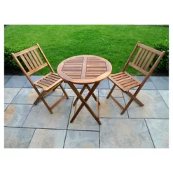 3pc Wood Patio Bistro Set - Brown - Merry Products -Outdoor Comfort Deals Store GUEST a3d729c2 4e80 4b9b 8578 6efba3dc72ea