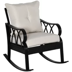 Outsunny Outdoor Wicker Rocking Chair With Padded Cushions, Aluminum Furniture Rattan Porch Rocker Chair W/ Armrest For Garden, Patio, And Backyard -Outdoor Comfort Deals Store GUEST a3fbc27b f0ea 4570 a431 a0097d06cac2