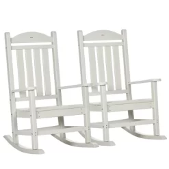 Outsunny 2 Pc Outdoor Rocking Chair, Traditional Slatted Porch Rocker With Armrests, Waterproof HDPE, White 7 Outsunny 2 Pc Outdoor Rocking Chair, Traditional Slatted Porch Rocker With Armrests, Waterproof HDPE, White -Outdoor Comfort Deals Store GUEST a5328a05 987d 4ea1 92c2 e98a3ed00ecf